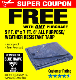 5 ft. 6 in. x 7 ft. 6 in. Blue All Purpose/Weather Resistant Tarp