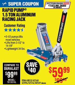 1.5 Ton Aluminum Racing Floor Jack with Rapid Pump