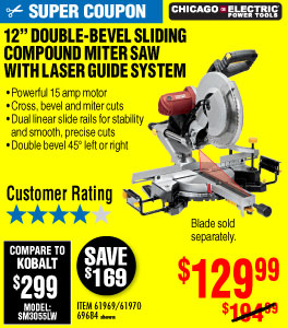12 in. Double-Bevel Sliding Compound Miter Saw with
Laser Guide System 