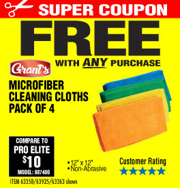 View Microfiber Cleaning Cloth 12x12 4 Pk.