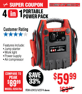 View 4-in-1 Jump Starter with Air Compressor