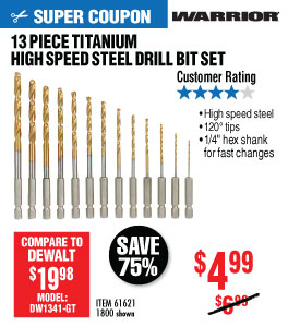 View Titanium High Speed Steel Drill Bit Set 13 Pc