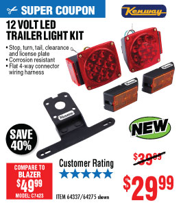 View 12 Volt LED Trailer Light Kit