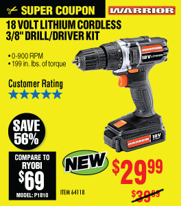 View 18V Lithium 3/8 in. Cordless Drill Kit