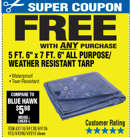 View 5 ft. 6 in. x 7 ft. 6 in. Blue All Purpose/Weather Resistant Tarp