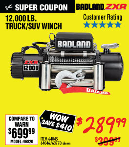 View 12000 lbs. Off-Road Vehicle Electric Winch with Automatic Load-Holding Brake