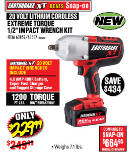 20V Max Lithium 1/2 in. Cordless Xtreme Torque Impact
Wrench Kit