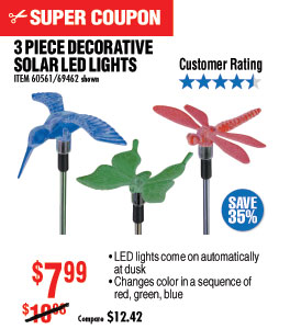 Solar Decorative LED Lights - 3 Pc