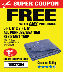 5 ft. 6 in. x 7 ft. 6 in. Blue All Purpose/Weather Resistant
Tarp