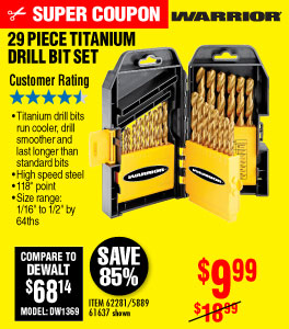 Titanium Drill Bit Set 29 Pc