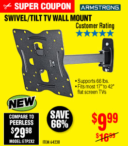 17 in. to 42 in. Swivel/Tilt TV Wall Mount - Small TV