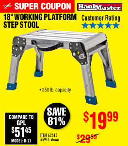 18 In. Working Platform Step Stool