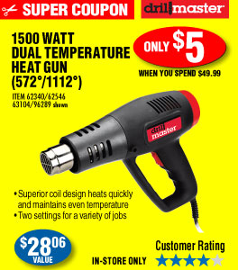 1500 Watt Dual Temperature Heat Gun 572°/1112°