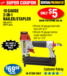18 Gauge 2-in-1 Air Nailer/Stapler