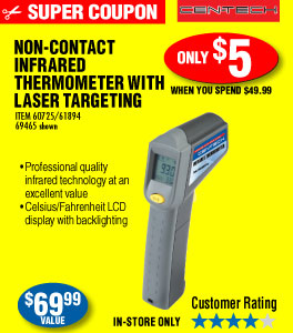 Non-Contact Infrared Thermometer With Laser Targeting