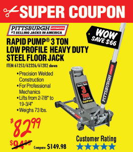 3 ton Low Profile Steel Heavy Duty Floor Jack with Rapid Pump