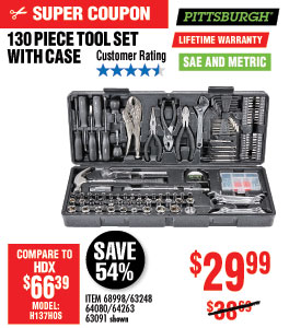 130 Pc Tool Set with Case