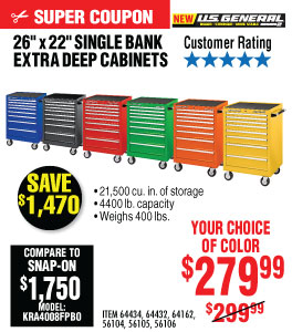 26 in. x 22 In. Single Bank Green Roller Cabinet
