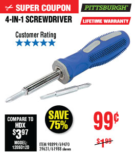 4-in-1 Screwdriver with TPR Handle