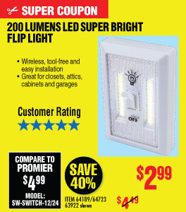 200 Lumen LED Super Bright Flip Light