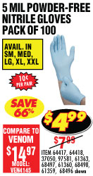 View 5 Mil Nitrile Powder-Free Gloves 100 Pc Medium