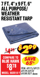 View 7 Ft. 4 In. X 9 Ft. 6 In. Blue All Purpose/Weather Resistant Tarp
