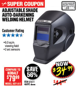 Adjustable Shade Auto-Darkening Welding Helmet