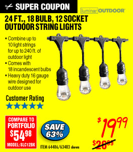 View 24 Ft. 12 Bulb Outdoor String Lights