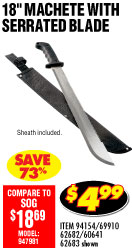 View 18 in. Machete with Serrated Blade
