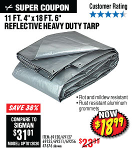 View 11 ft. 4 in. x 18 ft. 6 in. Silver/Heavy Duty Reflective All Purpose/Weather Resistant Tarp