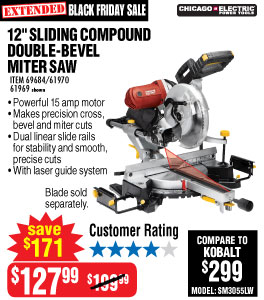 12 in. Double-Bevel Sliding Compound Miter Saw with
Laser Guide System