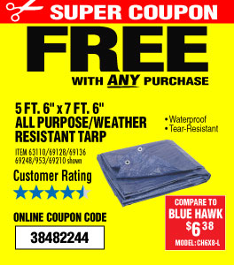 5 ft. 6 in. x 7 ft. 6 in. Blue All Purpose/Weather Resistant