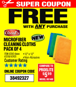 Microfiber Cleaning Cloth 12x12 4 Pk.