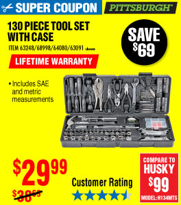 130 Pc Tool Set with Case