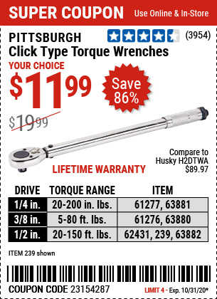 Drive Click Type Torque Wrench