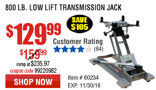 800 lb. Low Lift Transmission Jack