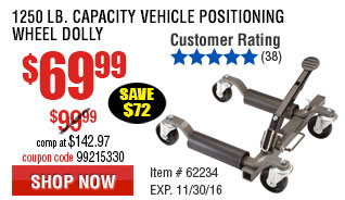 1250 lb. Capacity Vehicle Positioning Wheel Dolly