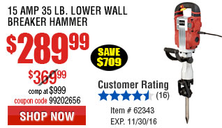 15 Amp 35 lb. Lower Wall Breaker Hammer
