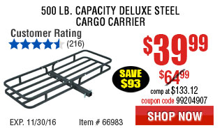 500 lb. Capacity Deluxe Steel Cargo Carrier