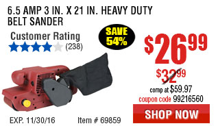 6.5 Amp 3 in. x 21 in. Heavy Duty Belt Sander
