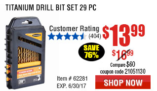 Titanium Drill Bit Set 29 Pc