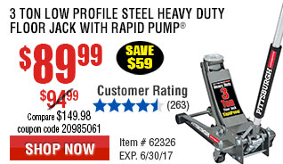 3 ton Low Profile Steel Heavy Duty Floor Jack with Rapid Pump