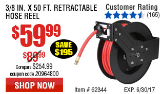 3/8 in. x 50 ft. Retractable Hose Reel