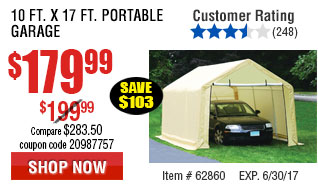 10 ft. x 17 ft. Portable Garage