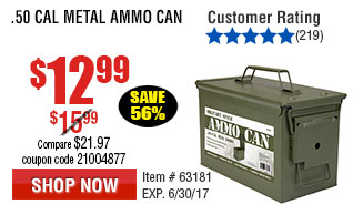 .50 Cal Metal Ammo Can