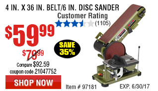 4 in. x 36 in. Belt/6 in. Disc Sander