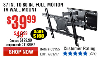 37 in. to 80 in. Full-Motion TV Wall Mount