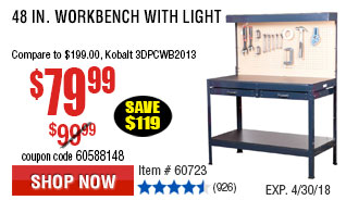48 In. Workbench with Light