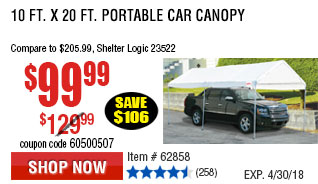 10 ft. x 20 ft. Portable Car Canopy