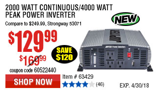 2000 Watt Continuous/4000 Watt Peak Power Inverter